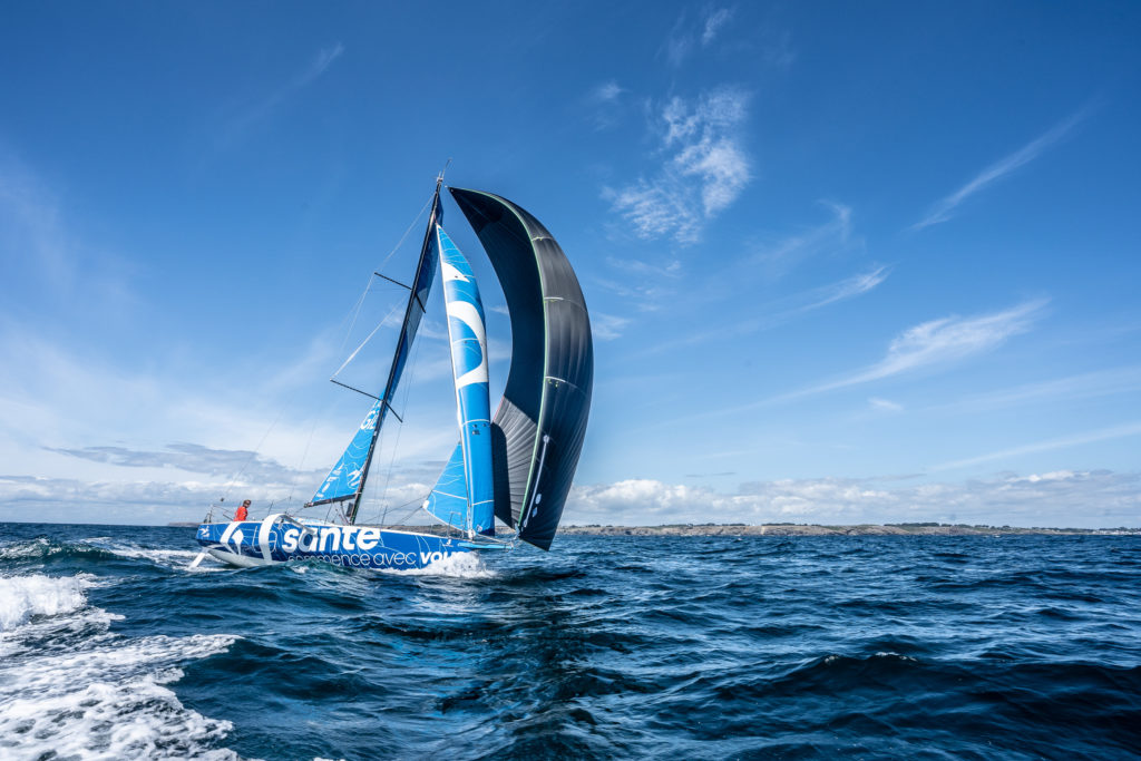 Fabien Delahaye sur le voilier Laboratoires Gilbert