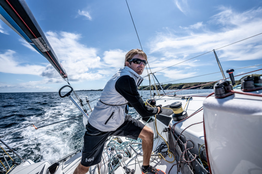 Fabien Delahaye sur le voilier Laboratoires Gilbert