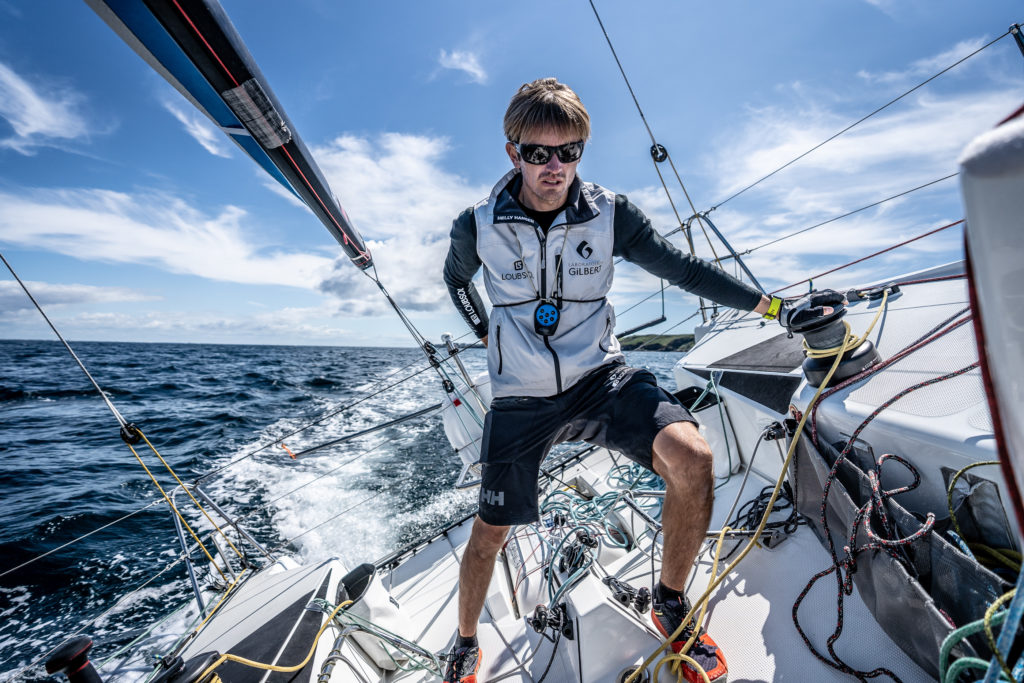 Fabien Delahaye sur le voilier Laboratoires Gilbert