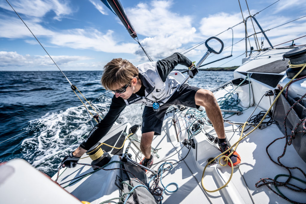 Fabien Delahaye sur le voilier Laboratoires Gilbert