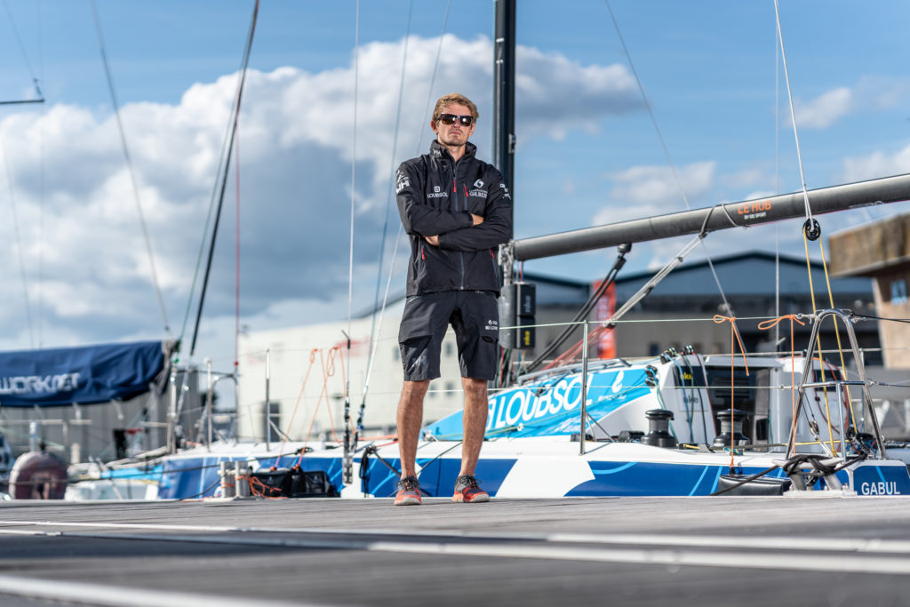 Fabien Delahaye sur le voilier Laboratoires Gilbert