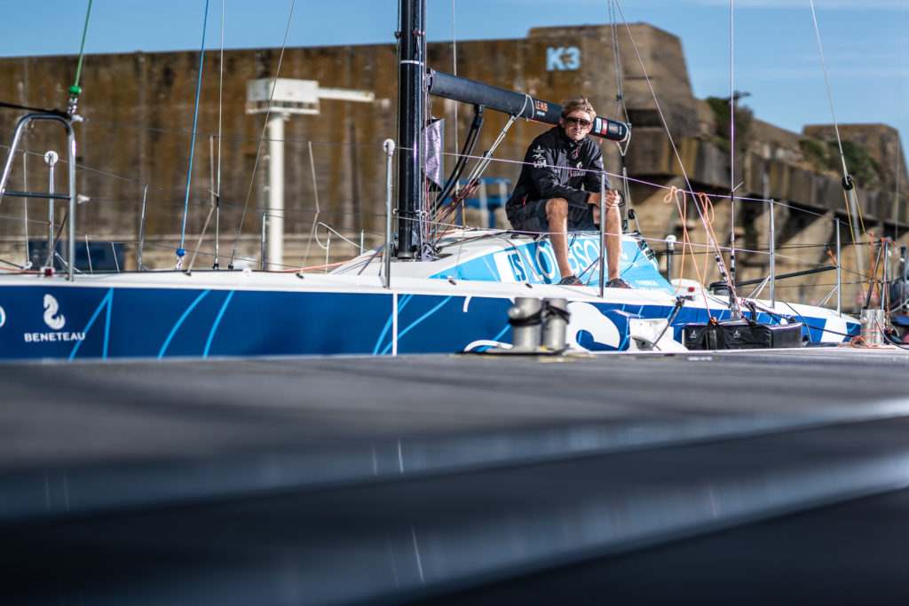 Fabien Delahaye sur le voilier Laboratoires Gilbert