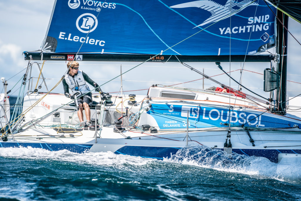 Fabien Delahaye sur le voilier Laboratoires Gilbert