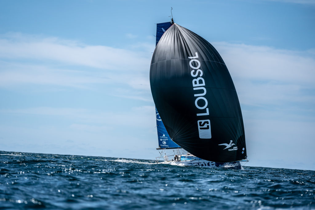 Fabien Delahaye sur le voilier Laboratoires Gilbert