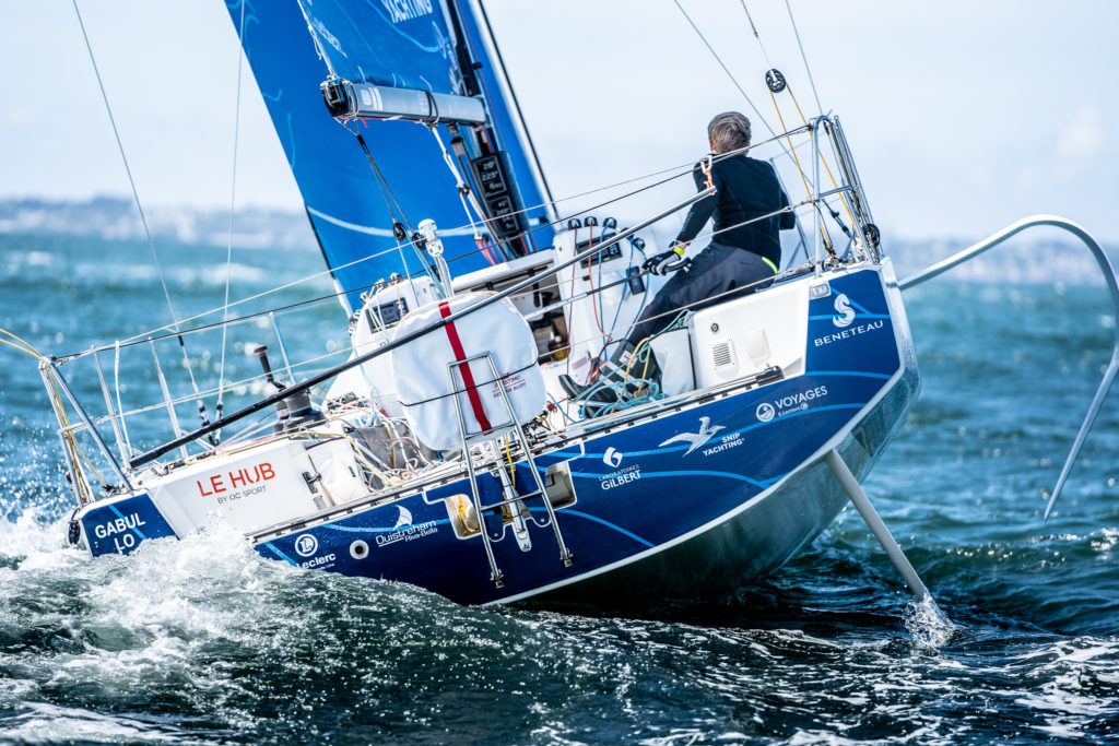 Fabien Delahaye sur le voilier Laboratoires Gilbert