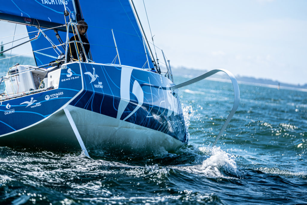 Fabien Delahaye sur le voilier Laboratoires Gilbert