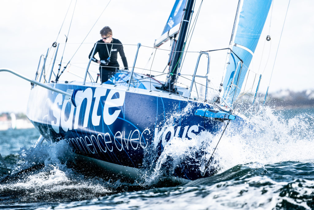 Fabien Delahaye sur le voilier Laboratoires Gilbert