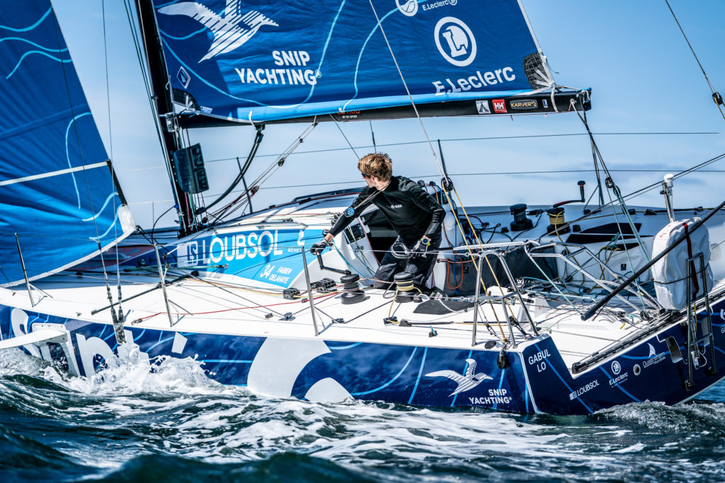 Fabien Delahaye sur le voilier Laboratoires Gilbert