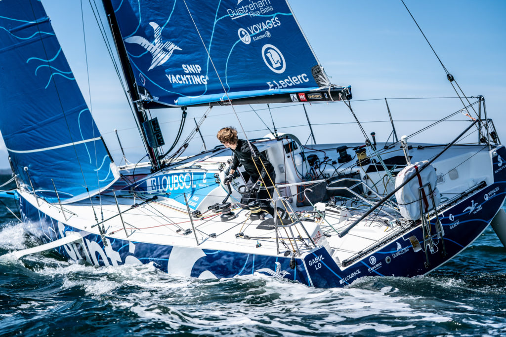 Fabien Delahaye sur le voilier Laboratoires Gilbert