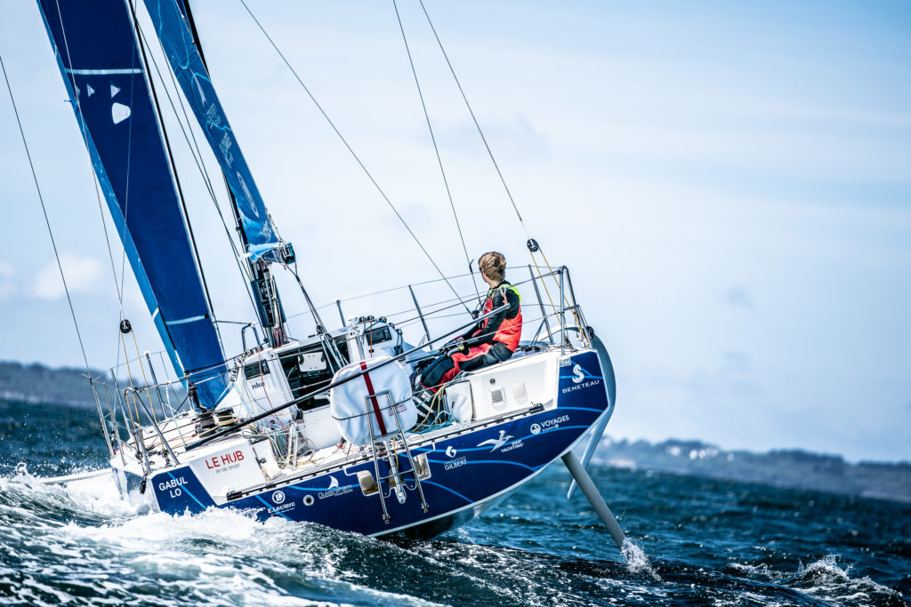 Fabien Delahaye sur le voilier Laboratoires Gilbert