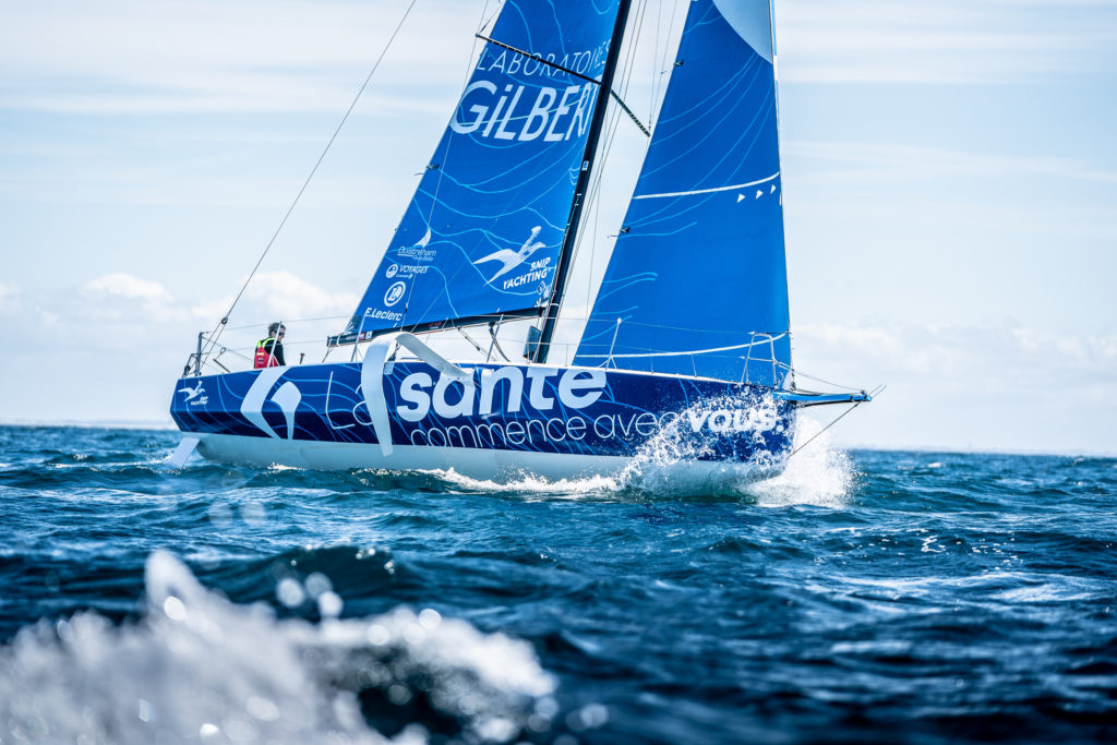 Fabien Delahaye sur le voilier Laboratoires Gilbert