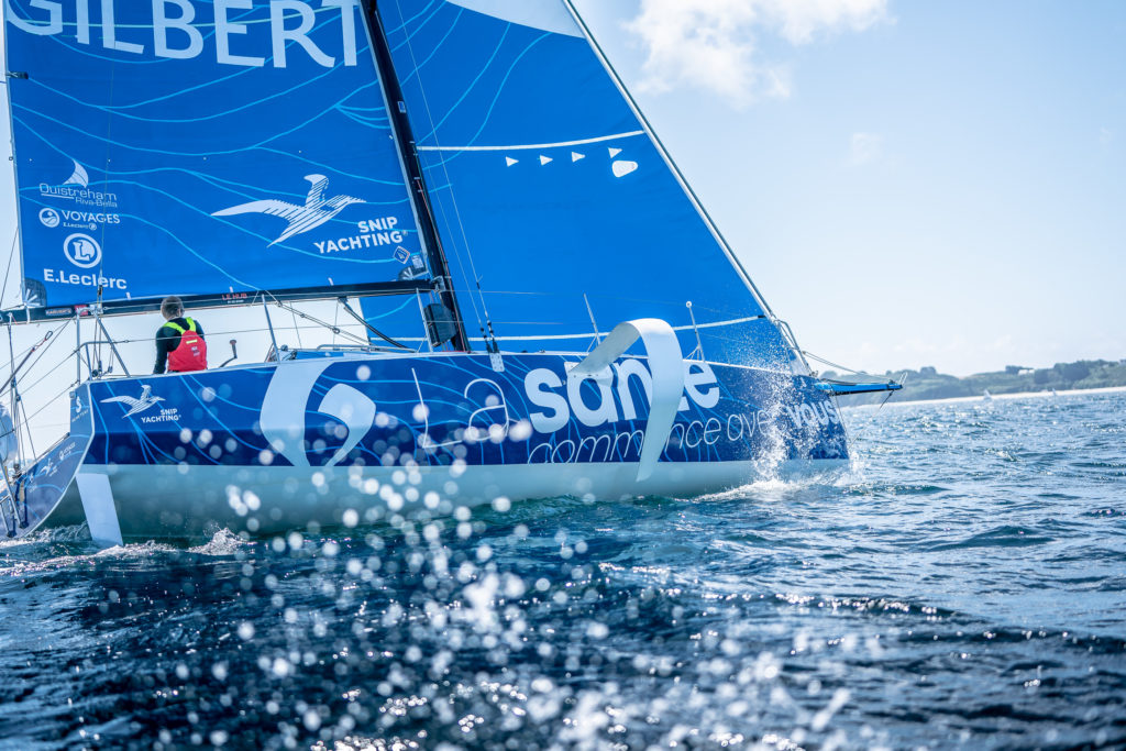 Fabien Delahaye sur le voilier Laboratoires Gilbert