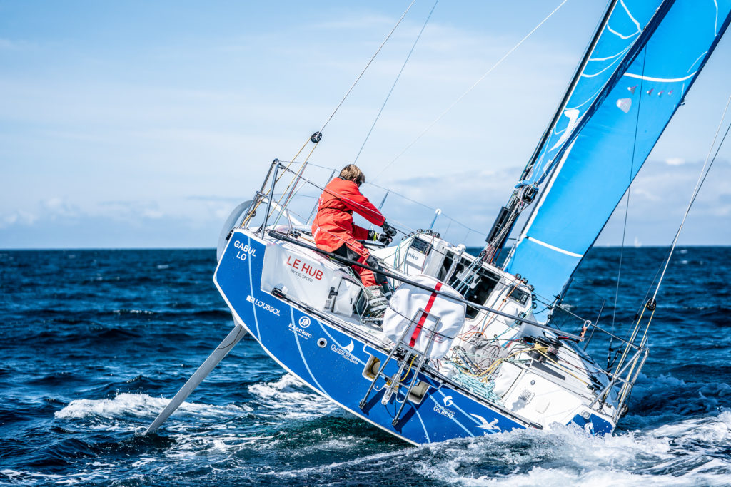 Fabien Delahaye sur le voilier Laboratoires Gilbert