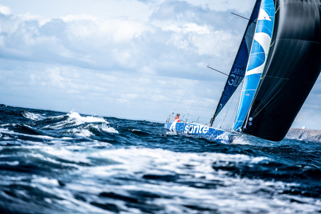 Fabien Delahaye sur le voilier Laboratoires Gilbert