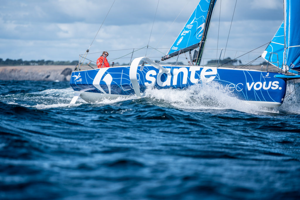 Fabien Delahaye sur le voilier Laboratoires Gilbert